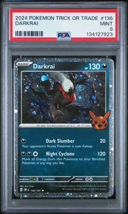 2024 POKEMON TRICK OR TRADE #136 DARKRAI PSA 9 - Image 1