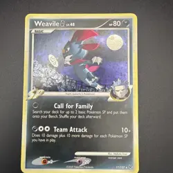 Pokemon TCG Weavile Platinum Holo Card 17/127 - Image 1