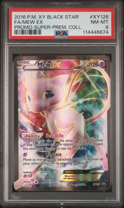 2016 POKEMON XY BLACK STAR PROMO SUPER-PREM COLL #XY126 FULL ART/MEW EX PSA 8 - Image 1
