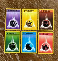 Full Set of 6 Base Energy Vintage TCG Pokemon Cards - Image 1