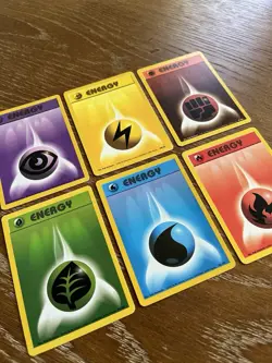Full Set of 6 Base Energy Vintage TCG Pokemon Cards - Image 2