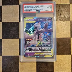 Pokemon Mewtwo & Mew GX #052 Japanese Tag Team GX All Stars PSA 10 GEM - Image 2