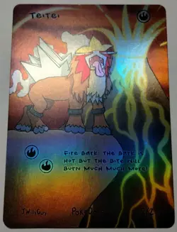 Teitei (Entei) 2/2 🔥 SR 1st Edition Pokederp First Print Pokemon Card - Image 3