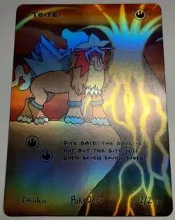 Teitei (Entei) 2/2 🔥 SR 1st Edition Pokederp First Print Pokemon Card - Image 4