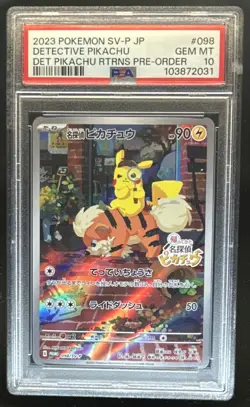 2023 Pokemon SV Promos JP Detective Pikachu Pre-Order #098/SV-P PSA 10 - Image 1