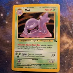 Pokemon Muk Fossil Holo Rare Unlimited 13/62 70HP Wizards of the Coast - Image 1