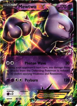 Pokemon TCG Mewtwo EX Black Star Promo XY183 Ultra Rare Holo DMG - Image 1