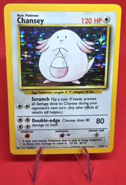1999 Pokemon TCG Chansey 003/102 Base Set Holo - VINTAGE - LP/NM - Image 1