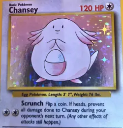 1999 Pokemon TCG Chansey 003/102 Base Set Holo - VINTAGE - LP/NM - Image 3