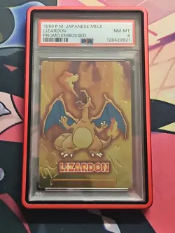 POKEMON 1999 MEIJI PROMO LIZARDON CHARIZARD EMBOSSED PSA 8 With Guard - Image 1