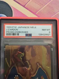 POKEMON 1999 MEIJI PROMO LIZARDON CHARIZARD EMBOSSED PSA 8 With Guard - Image 3