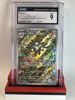 Pokemon TCG Magneton SVP 159 Surging Sparks Pokemon Center Black Star CGC 9 - Image 1