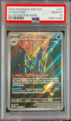 PSA 10 Clawitzer 141/132 – Mega Evolution ME01 – Illustration Rare – Pokemon TCG - Image 1