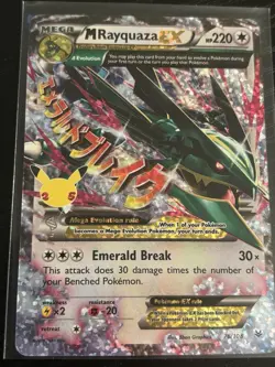 Pokemon M Rayquaza EX Full Art Holo Celebrations: Classic Collection 76/108 2015 - Image 1