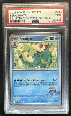 2023-25 Pokemon SV Black Star Promos Feraligatr Illustration Contest #213 PSA 9 - Image 1