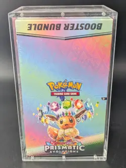 Pokemon SV8.5 Prismatic Evolutions Sealed Booster Bundle Display W/Acrylic Case - Image 1