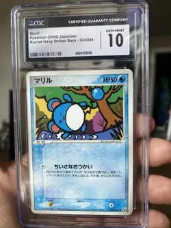 Marill 024/084 Japanese Pokemon Rocket Gang Strikes Back GRADED CGC 10 - Image 1