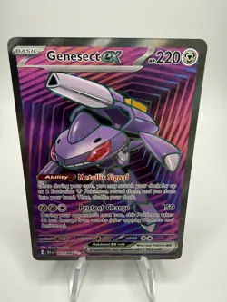 Pokemon TCG- Black Bolt- Genesect Ex 161/086 Ultra Rare Holo- NM- Full Art! - Image 1