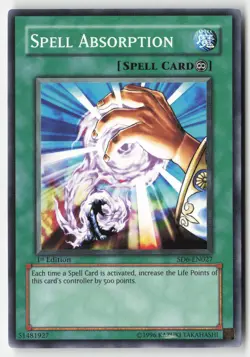 Yugioh - Spell Absorption SD6-EN027 1st Edition - Structure Deck: Spellcaster's - Image 1