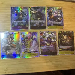 Lot Of 7 One Piece SR Cards ~ Usopp Issho Charlotte Kaku Paulie Enel ++ - Image 1