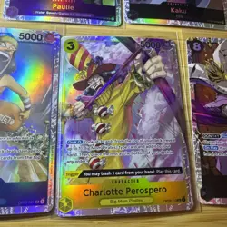 Lot Of 7 One Piece SR Cards ~ Usopp Issho Charlotte Kaku Paulie Enel ++ - Image 4