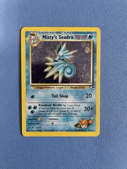 Misty's Seadra 9/132 Unlimited Holo Rare Gym Heroes Pokemon Card Lightly Played - Image 1