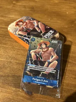 One Piece CCG Tin Set Vol 2 Portgas D. Ace Empty Tin / Ace Promo Sealed Card - Image 1