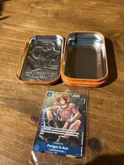 One Piece CCG Tin Set Vol 2 Portgas D. Ace Empty Tin / Ace Promo Sealed Card - Image 2