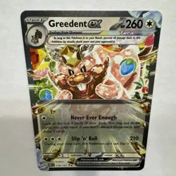 Greedent ex 179/197 Obsidian Flames (OBF) NM Double Rare Pokemon Card - Image 3