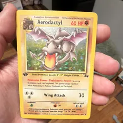 Pokemon Aerodactyl Fossil 1st Edition Holo Rare 1/62 1999 Wizards 60 HP - Image 1