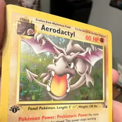 Pokemon Aerodactyl Fossil 1st Edition Holo Rare 1/62 1999 Wizards 60 HP - Image 4