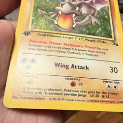 Pokemon Aerodactyl Fossil 1st Edition Holo Rare 1/62 1999 Wizards 60 HP - Image 5