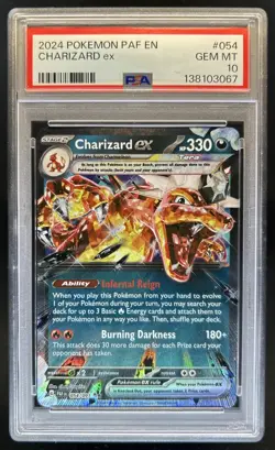 2024 Pokemon Paldean Fates Charizard ex #054/091 PSA 10 - Image 1