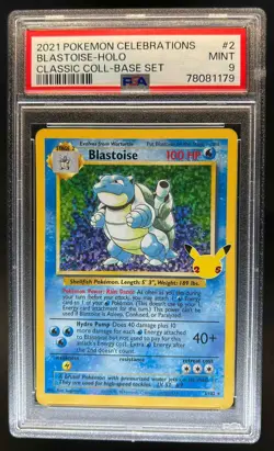 2021 Pokemon SWSH Celebrations Blastoise Classic Collection Holo #2/102 PSA 9 - Image 1