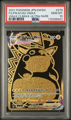 2021 POKEMON JPN SWORD & SHIELD VMAX CLIMAX #279 FULL ART/PIKACHU VMAX PSA 10 - Image 1