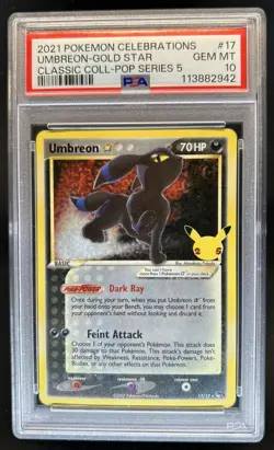2021 Pokemon SWSH Celebrations Umbreon Classic Collection #17/17 PSA 10 - Image 1