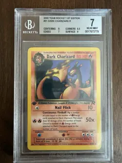 Pokemon TCG Dark Charizard 1st Edition Team Rocket 21/82 Non Holo BGS 7 NM - Image 1
