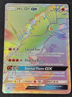 Ho-Oh GX SM80 - Pokemon TCG Sun & Moon Black Star Promo - Secret Rare Rainbow NM - Image 1