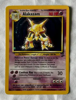 Pokemon TCG Alakazam Holo Rare 11/130 Base Set 2 (NM) - Image 1