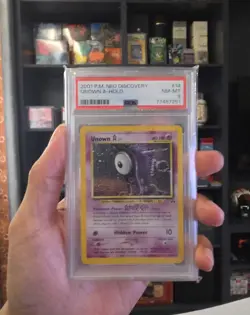 Pokemon 2001 Neo Discovery Unown A PSA 8 (SWIRL) - Image 1
