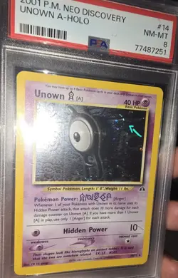 Pokemon 2001 Neo Discovery Unown A PSA 8 (SWIRL) - Image 3