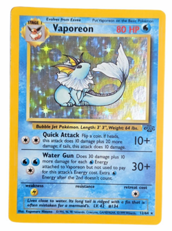 Vaporeon Holo Rare Jungle 12/64 Unlimited Pokemon 1999 WOTC LP-NM - Image 1