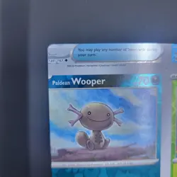 Pokemon TCG NFC Error Miscut Paldean Wooper 127/197 Reverse Holo Obsidian Flames - Image 4