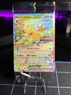 Pokemon Prismatic Evolutions Leafeon ex 006/131 Surprise Box Stamped Sealed - Image 1