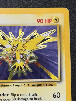 1999 Pokemon Base Set Zapdos 16/102 Holo Rare Unlimited WOTC - Image 3