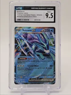SUICUNE EX 2023 POKEMON TCG CLASSIC BLASTOISE EX DECK 010/034 CGC 9.5 Q4692 - Image 1