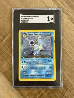 Pokemon 1st Edition Holo Dark Blastoise 3/82 Team Rocket SGC 1 - Image 1