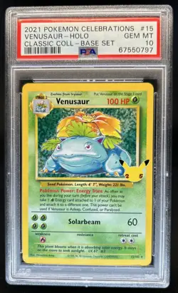 2021 Pokemon SWSH Celebrations Venusaur Classic Collection #15/102 PSA 10 - Image 1