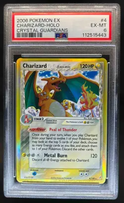 2006 Pokemon EX Crystal Guardians Charizard Holo #4/100 PSA 6 - Image 1