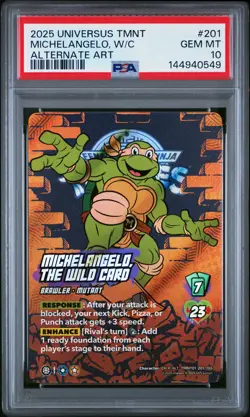 144940549 Michelangelo The Wild Card 2025 Universus TMNT #201 Alt Art PSA 10 - Image 1